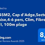 T3 45M2, Cap D'Adge,Secteur Falaise,4-6 Pers, Clim, Fibre - Wifi, 100M Plage